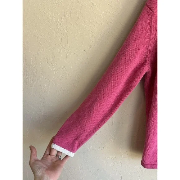 Vintage Heirloom Collectibles Novelty Christmas Sweater P L Pink Embroidered - Picture 3 of 6